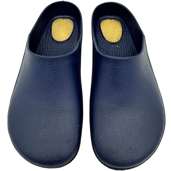 Lacrosse Unisex Slip On Super Birki Clog Shoes Size 8 Blue Beige Casual Footbed - Picture 1 of 12